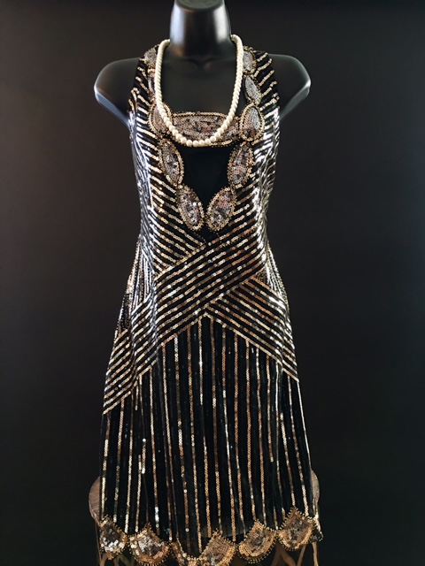 1920's Black and Gold Flapper Dress - Hollywood Costumes