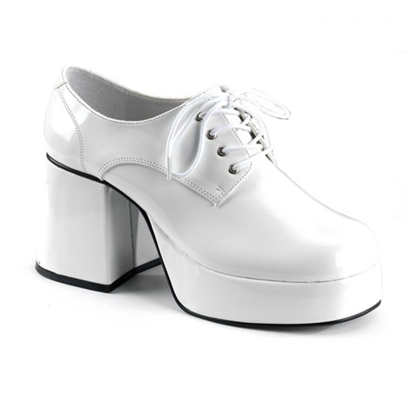 Platform Disco Shoes-White - Hollywood Costumes